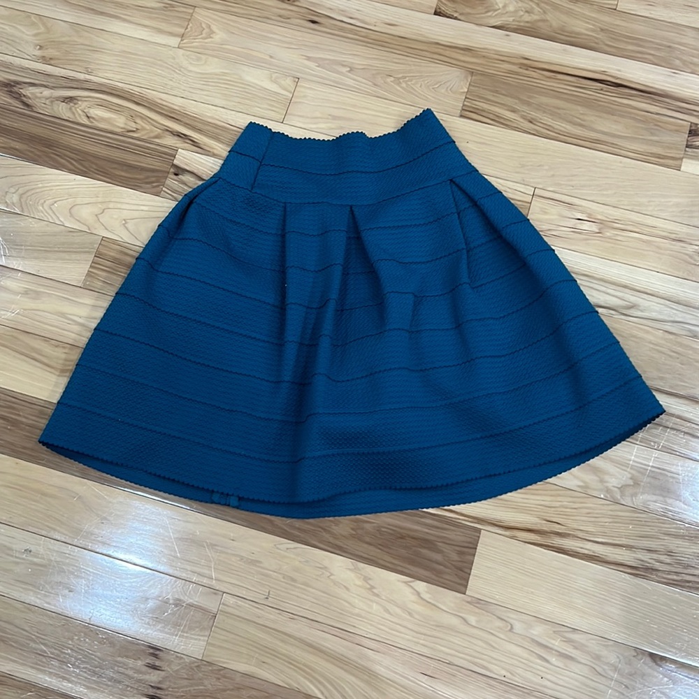 Dark Turquoise Slip-on Flare Skirt